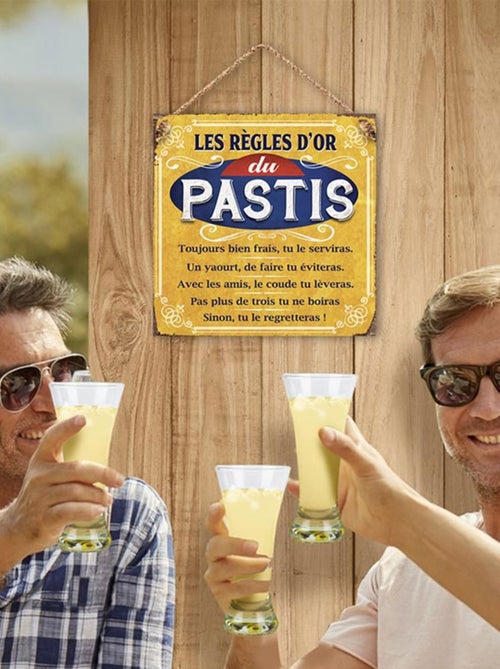 Plaque métal rétro pastis 20 cm - Kiabi