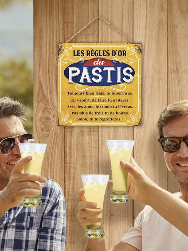 Plaque métal rétro pastis 20 cm Jaune - Kiabi