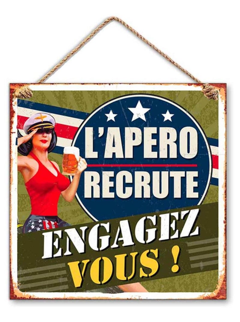 Plaque métallique L'Apéro 20 cm Multicolore - Kiabi