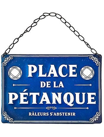 Plaque métallique place de la pétanque