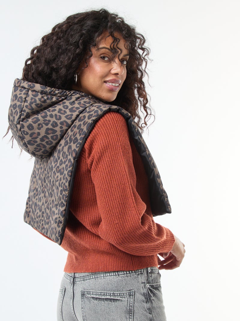 Plastron à capuche col zippé Marron - Kiabi