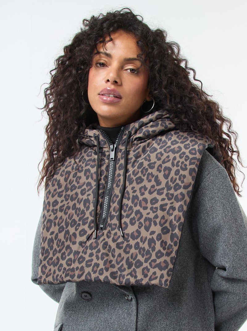 Plastron à capuche col zippé Marron - Kiabi