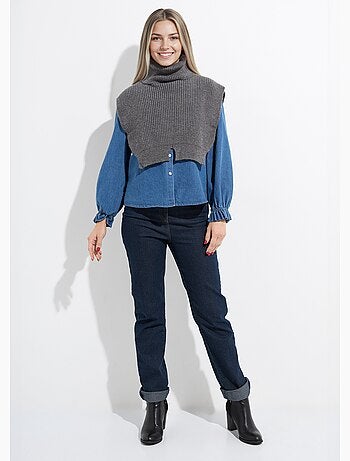 Plastron chaud col roulé en maille - afibel
