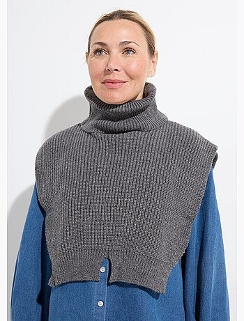 Plastron chaud col roulé en maille - afibel