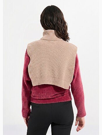 Plastron chaud col roulé en maille - afibel