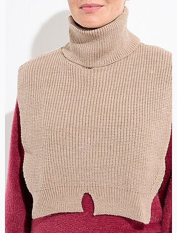 Plastron chaud col roulé en maille - afibel