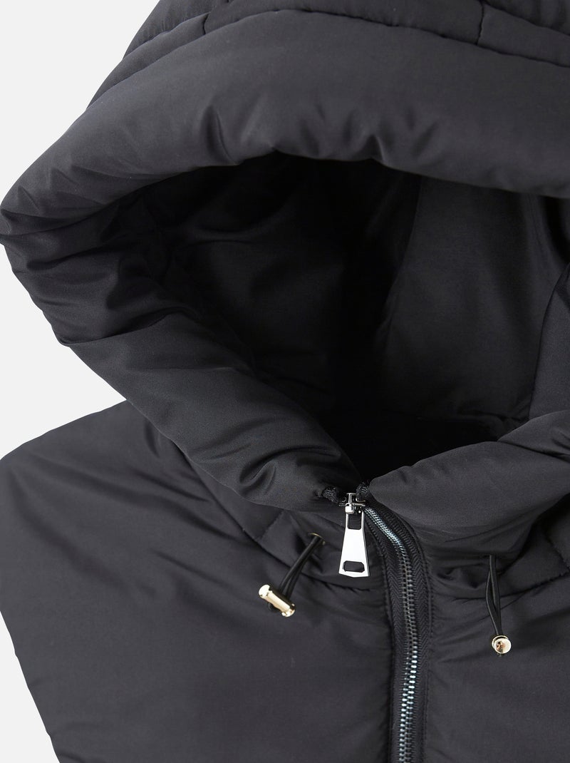 Plastron/capuche matelassé glissière - Damart Noir - Kiabi