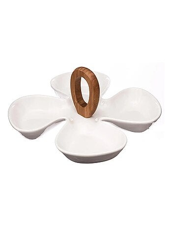 Plat de présentation en céramique 4 compartiments
