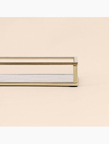 Plateau à bijoux en verre et métal 20x10cm