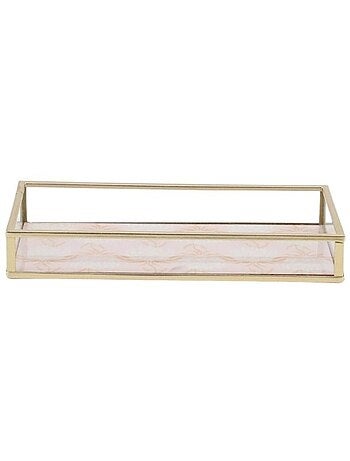 Plateau à bijoux en verre et métal 20x10cm