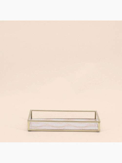 Plateau à bijoux en verre et métal 20x10cm - Kiabi