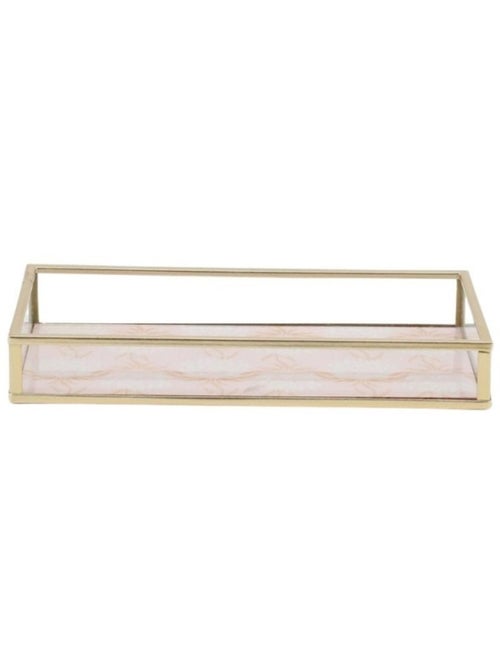 Plateau à bijoux en verre et métal 20x10cm - Kiabi