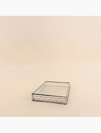 Plateau à facettes miroir 24x14cm