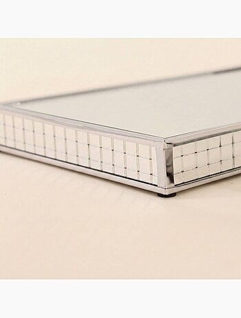 Plateau à facettes miroir 24x14cm