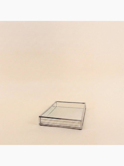 Plateau à facettes miroir 24x14cm - Kiabi