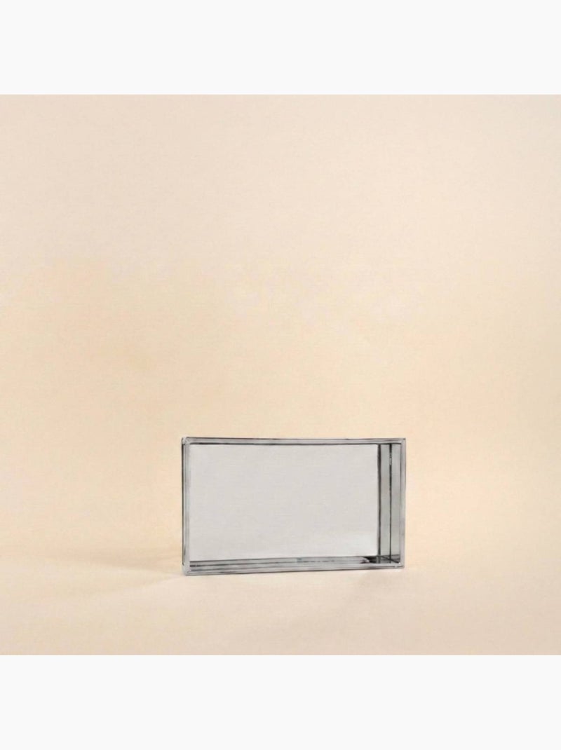 Plateau à facettes miroir 24x14cm Gris - Kiabi