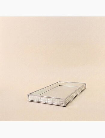 Plateau à facettes miroir 29x18cm