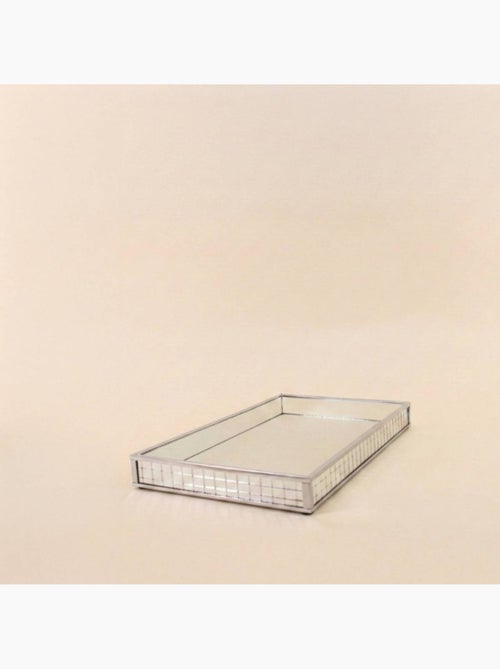 Plateau à facettes miroir 29x18cm - Kiabi