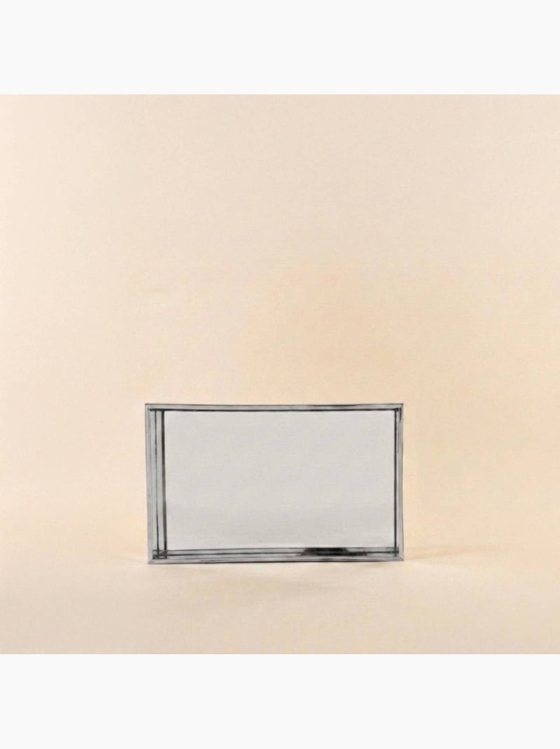 Plateau à facettes miroir 29x18cm Gris - Kiabi