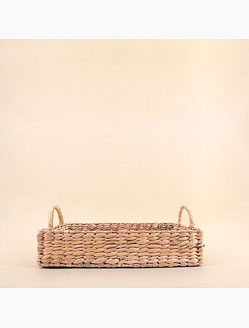 Plateau avec poignées en fibres naturelles 33x25cm