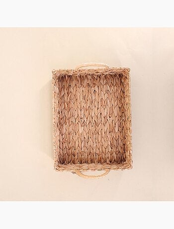 Plateau avec poignées en fibres naturelles 33x25cm