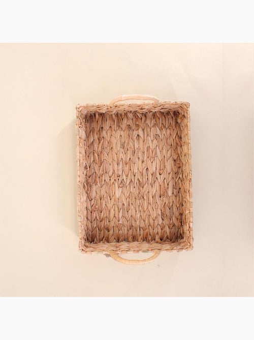Plateau avec poignées en fibres naturelles 33x25cm - Kiabi