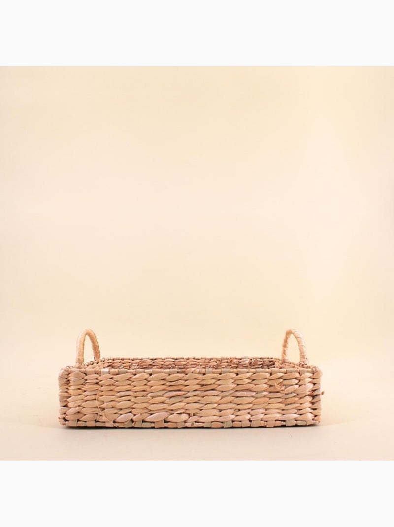 Plateau avec poignées en fibres naturelles 33x25cm Beige - Kiabi