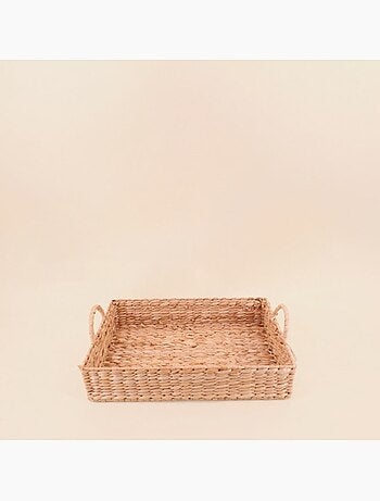 Plateau avec poignées en fibres naturelles 41x30cm