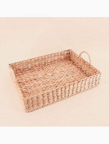 Plateau avec poignées en fibres naturelles 41x30cm