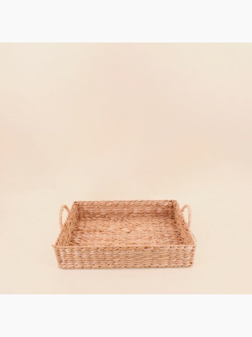 Plateau avec poignées en fibres naturelles 41x30cm - Kiabi