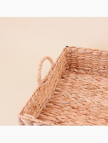 Plateau avec poignées en fibres naturelles 50x35cm