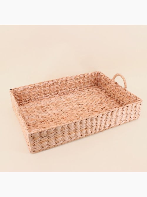 Plateau avec poignées en fibres naturelles 50x35cm - Kiabi Plateau avec poignées en fibres naturelles 50x35cm - Kiabi