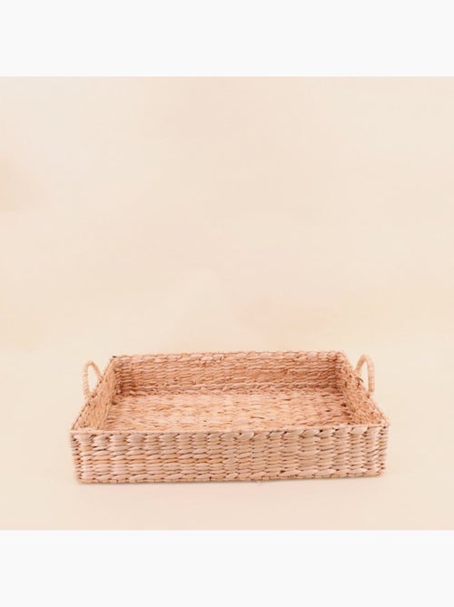 Plateau avec poignées en fibres naturelles 50x35cm - Kiabi