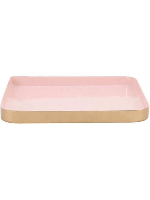 Plateau carré en métal rose 25x25cm - Kiabi