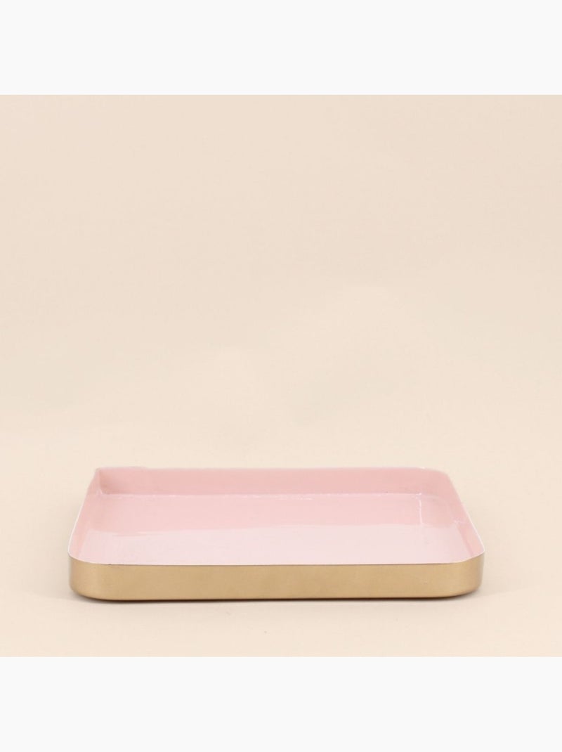 Plateau carré en métal rose 25x25cm Rose - Kiabi