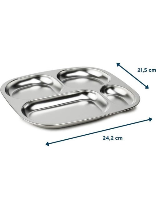 Plateau compartimenté - thermobaby - 4 compartiment - sans bpa - inox - Kiabi