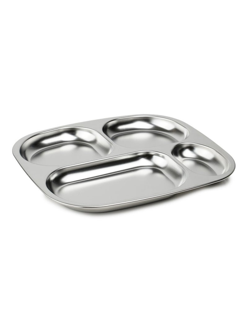PLATEAU COMPARTIMENTE INOX Gris - Kiabi