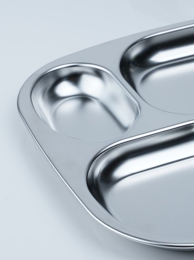 PLATEAU COMPARTIMENTE INOX Gris - Kiabi
