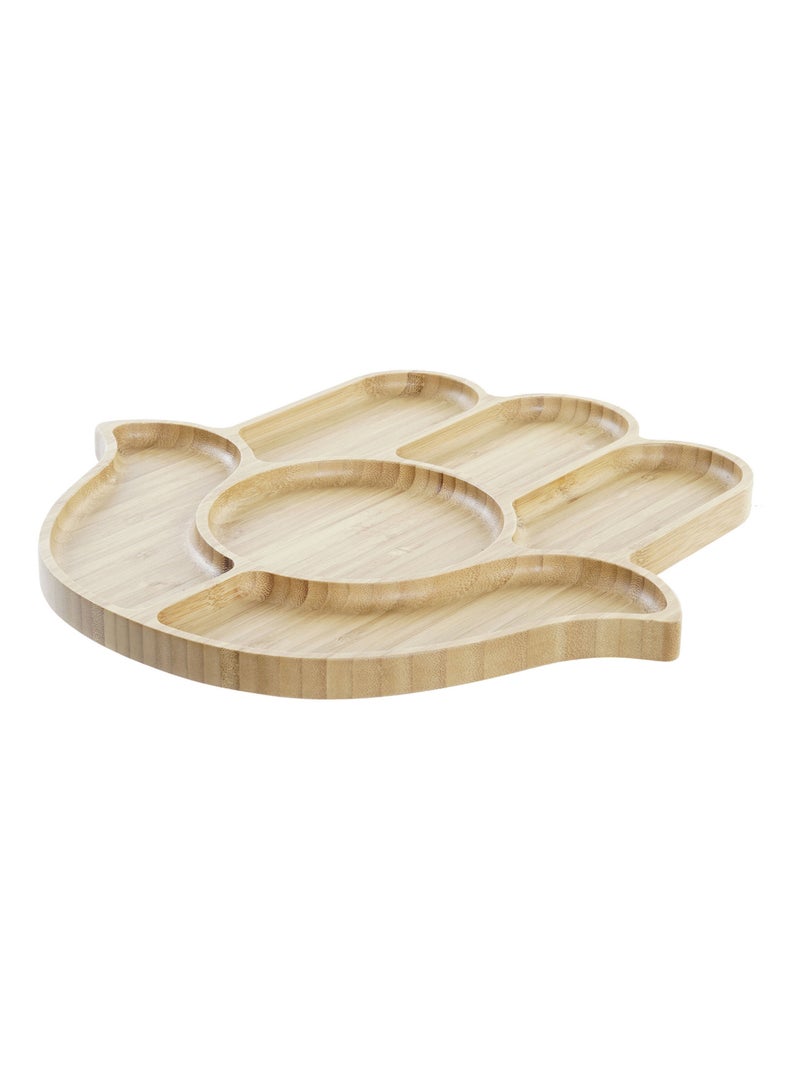Plateau compatimenté en bois Main de Fatma Beige - Kiabi