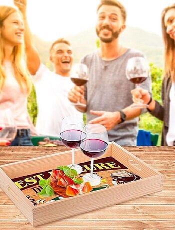 Plateau déco en bois - C'est L'heure