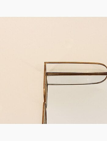 Plateau doré à fond miroir 28x16cm