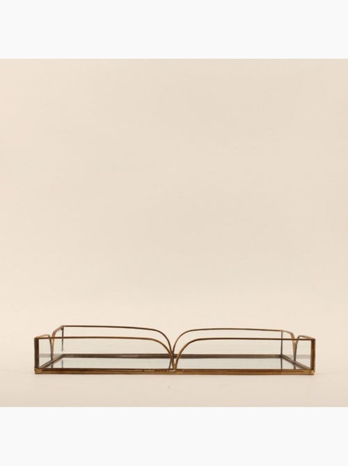 Plateau doré à fond miroir 28x16cm - Kiabi