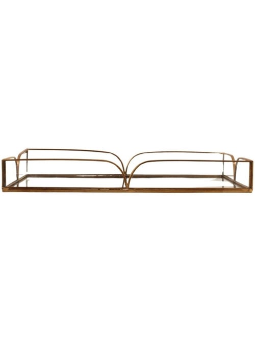 Plateau doré à fond miroir 28x16cm - Kiabi