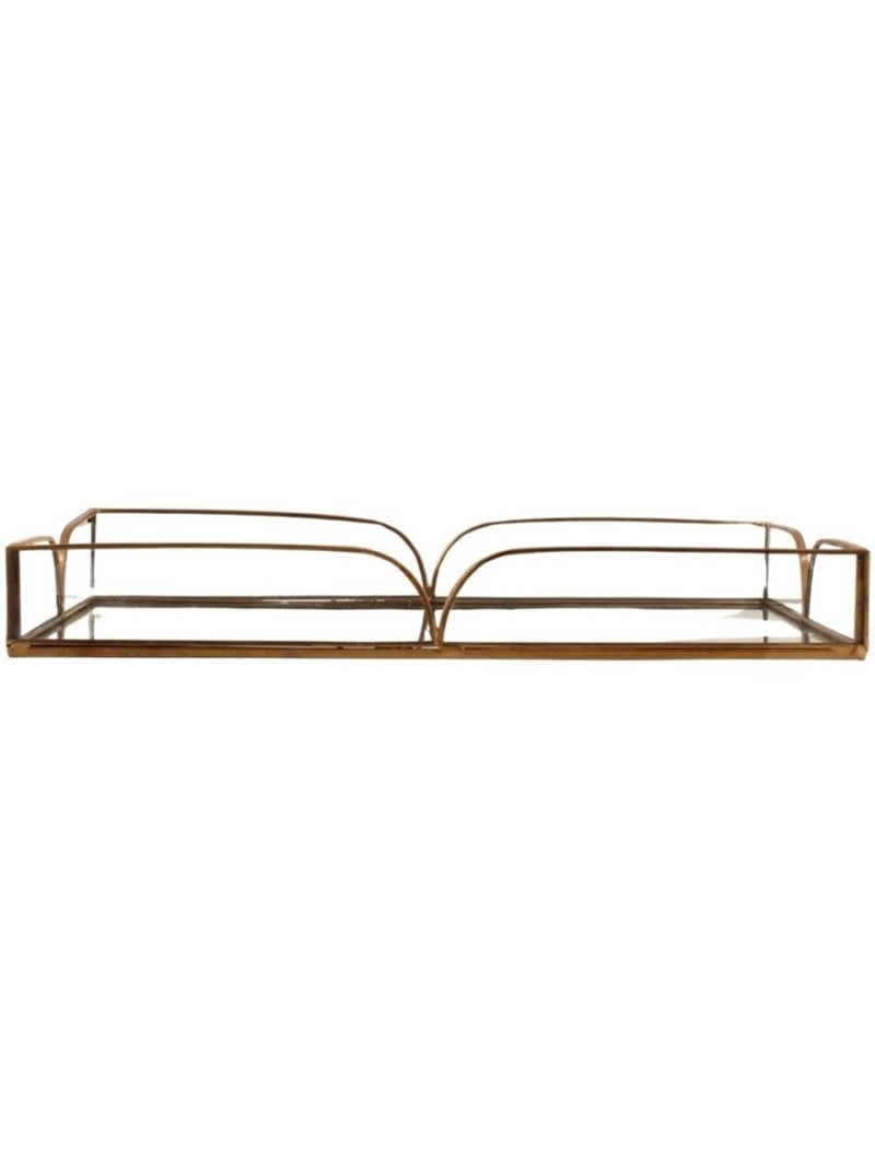 Plateau doré à fond miroir 28x16cm Doré - Kiabi