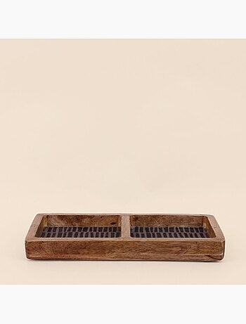 Plateau double en bois 30x15cm