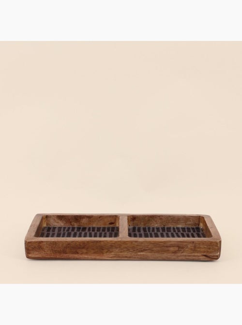 Plateau double en bois 30x15cm - Kiabi