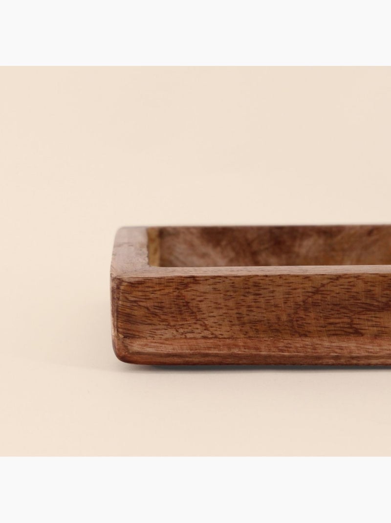 Plateau double en bois 30x15cm Beige - Kiabi