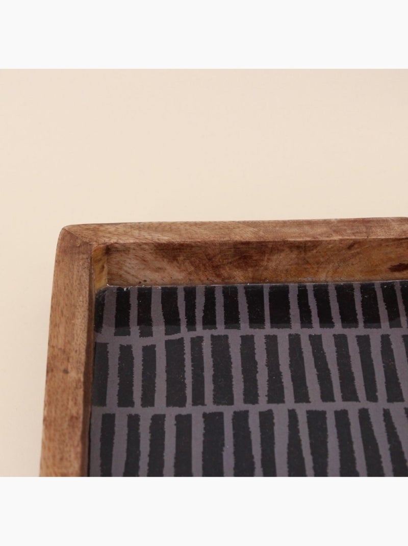 Plateau double en bois 30x15cm Beige - Kiabi