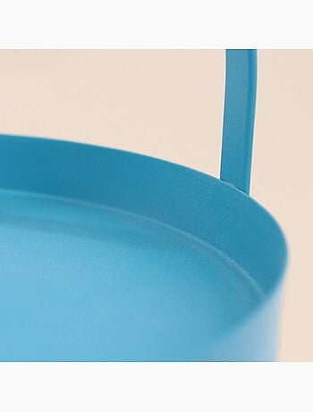 Plateau double en métal bleu 27x22cm