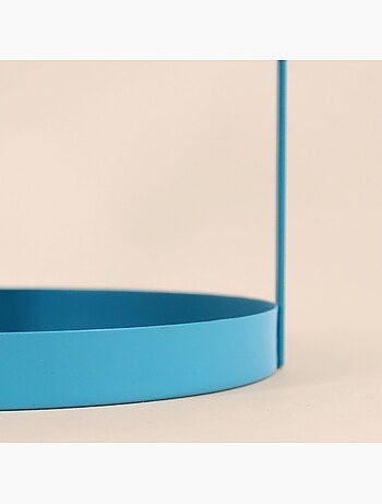 Plateau double en métal bleu 27x22cm